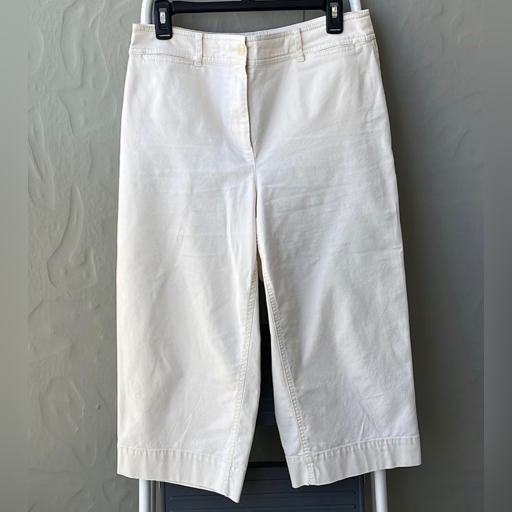Talbots Wide Leg Cropped Chino Cream 10P
